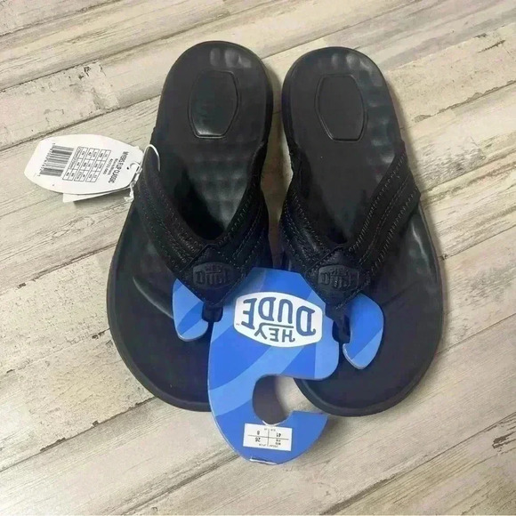 Hey Dude Mens Myers Flip Classic Black 9 NWT - Picture 2 of 5